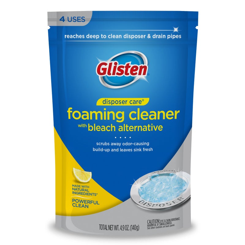 Glisten Dishwasher Detergent Booster and Freshener 2-Pack and Disposer Care Foaming Cleaner, Lemon Scent - Image 2